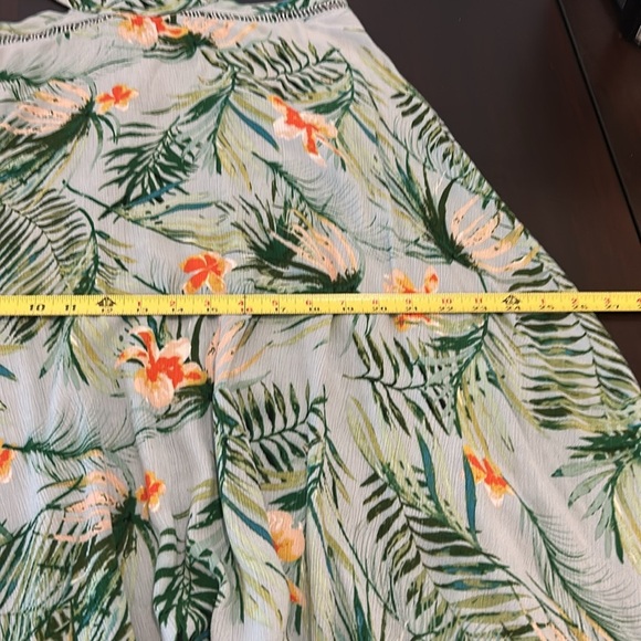 Lulus St Tropez Mint Blue Leaf Print Halter Dress Size L - Picture 14 of 16